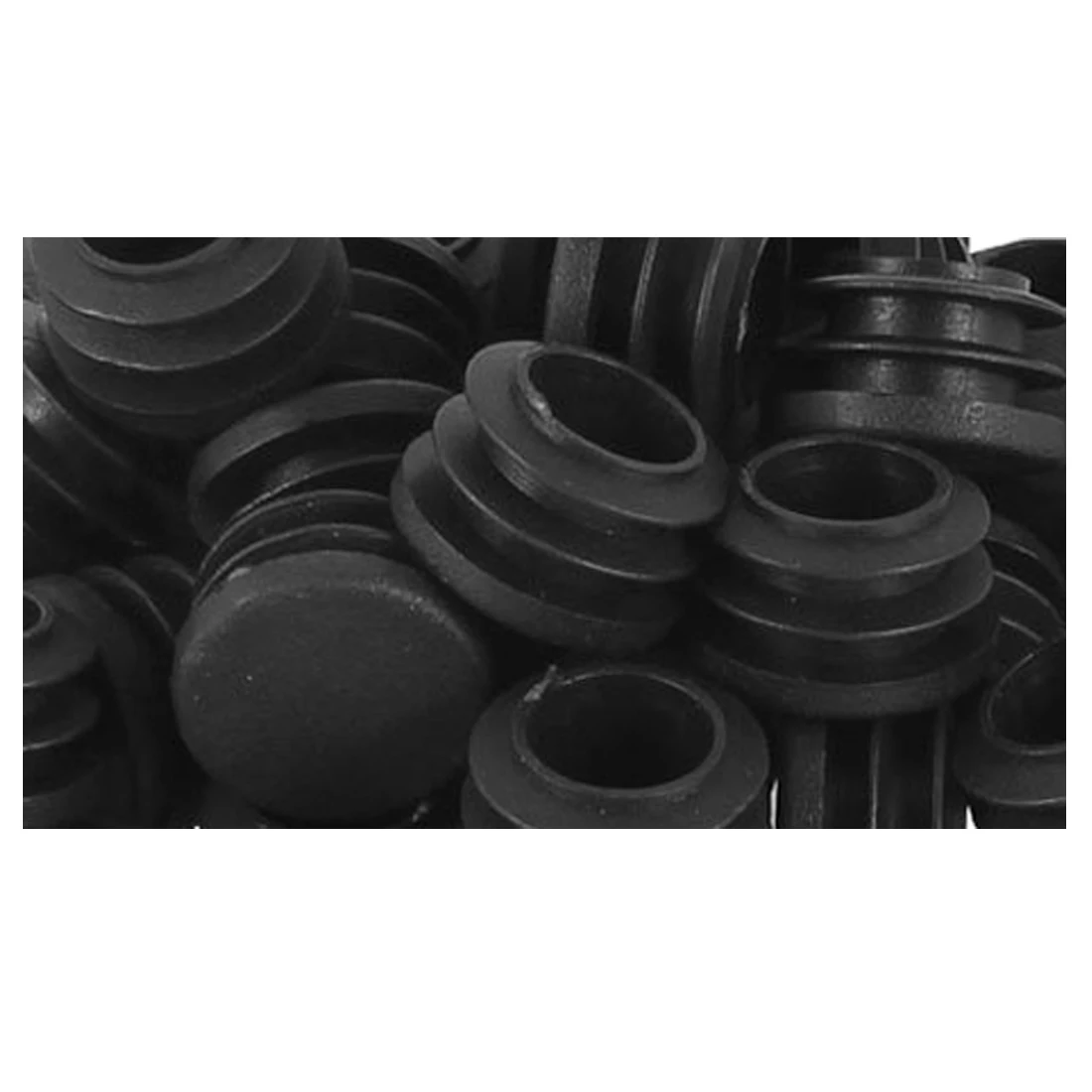 

PHFU Plastic Round Cap Chair Table Legs Ribbed Tube Insert 22mm Dia 50 Pcs