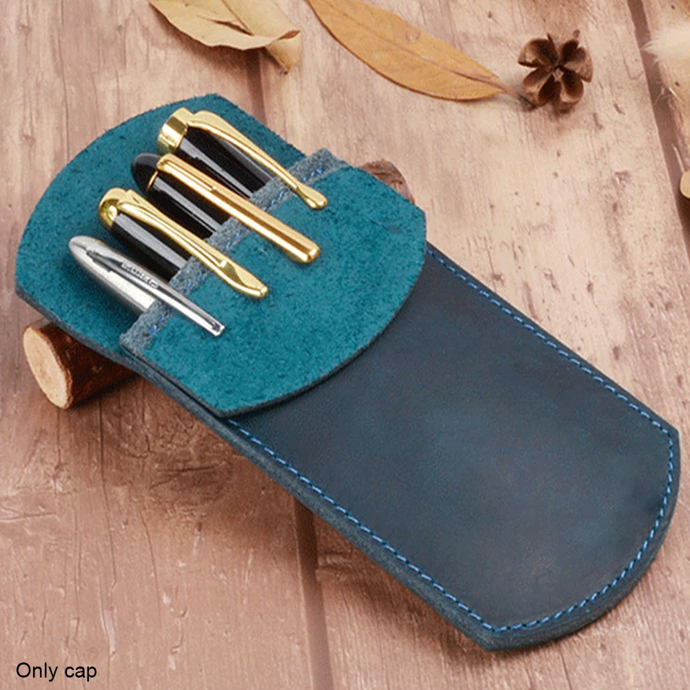 Pen Holder Pencil Case School Supplies Pouch Student Office Durable PU Leather Retro Portable Work Pocket Protector Handmade | Багаж и