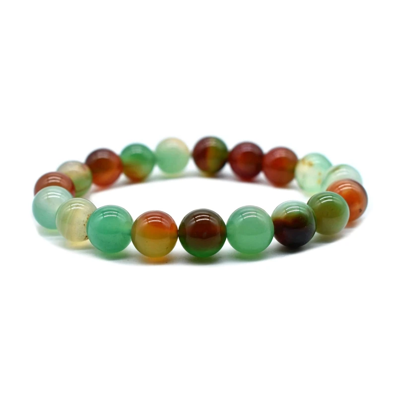 High Quality Blue Peacock carnelian Buddha Bracelets Natural Stone Round Beads Elasticity Rope Men Women Bracelet | Украшения и