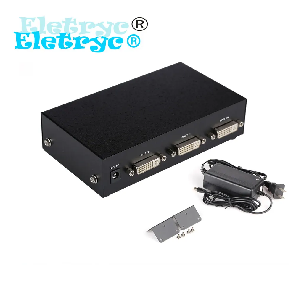 Eletryc 2 Порта DVI Splitter Дистрибьютор Видео 1 вход на выхода несколько ЖК-монитор