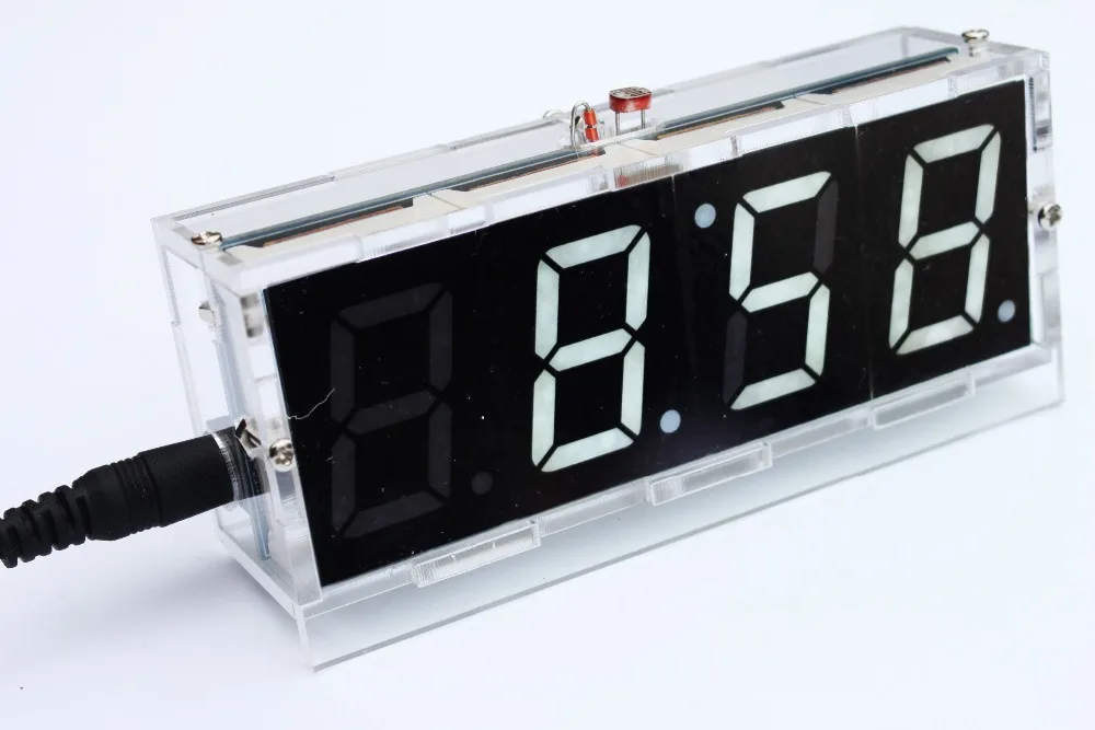 DIY 4 Digit LED Electronic Clock Kit With Vioce Light Control Function | Электронные компоненты и принадлежности