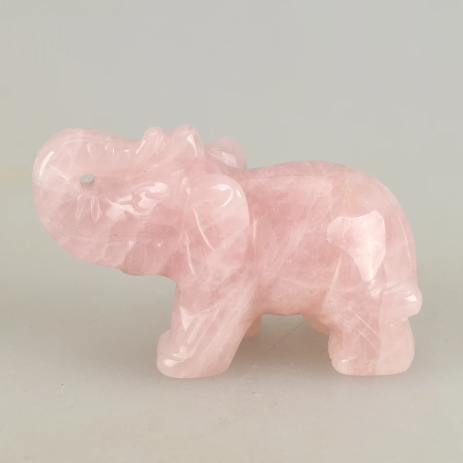 2 'статуэтки слона резные из натурального розового кварца кристалл исцеление