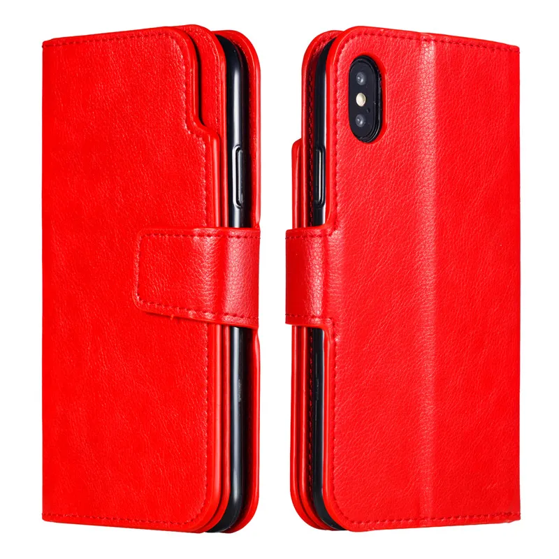 Кожаный чехол для iPhone 7 6 6S 8 Plus 5 5S SE чехол для iPhone X XS чехол для MAX XR кошелек держатель для карт Магнит флип чехол для телефона s