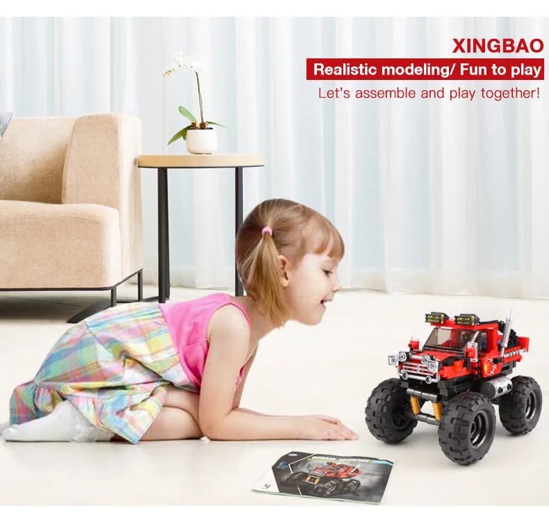 XingBao 03025 Technic супер большой ножной автомобиль набор строительных блоков Кирпичи игрушка для детей развивающие используется подарок на день рождения