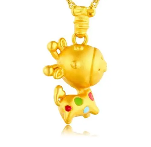 

Pure 999 Solid 24k Yellow Gold Pendant/ Lucky Bless deer Pendant/2.5-3.5g