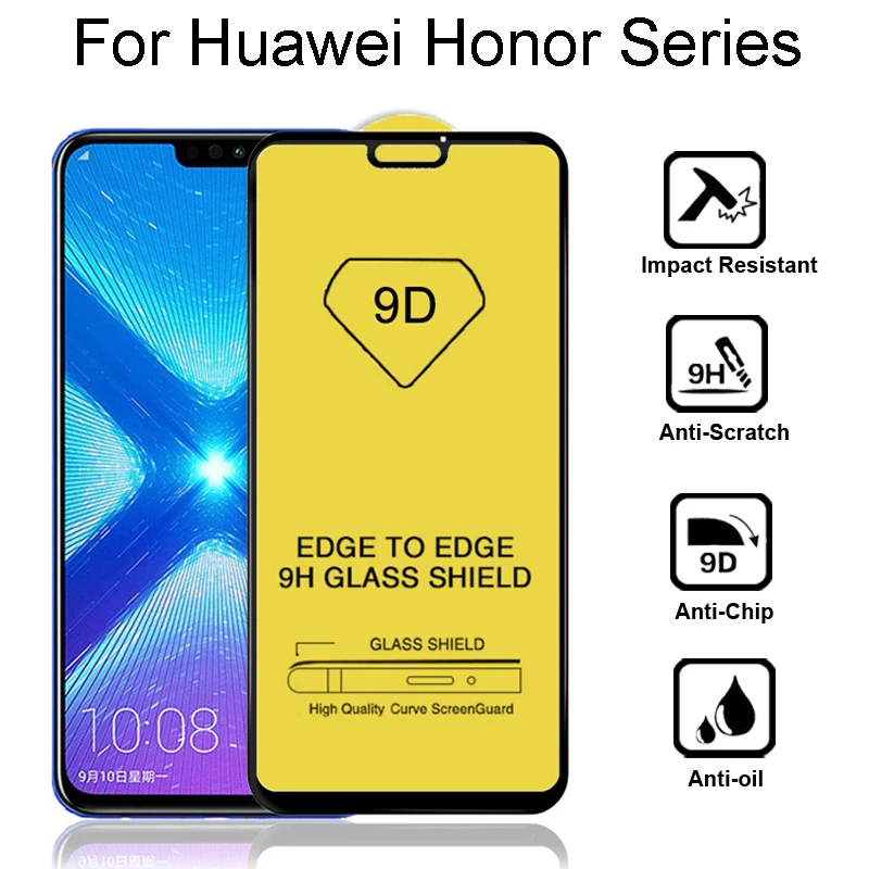 Закаленное стекло 9D для Huawei Honor 6x/7a/7c/7s/7x/8a/8c/8x Lite|Защитные стёкла и плёнки