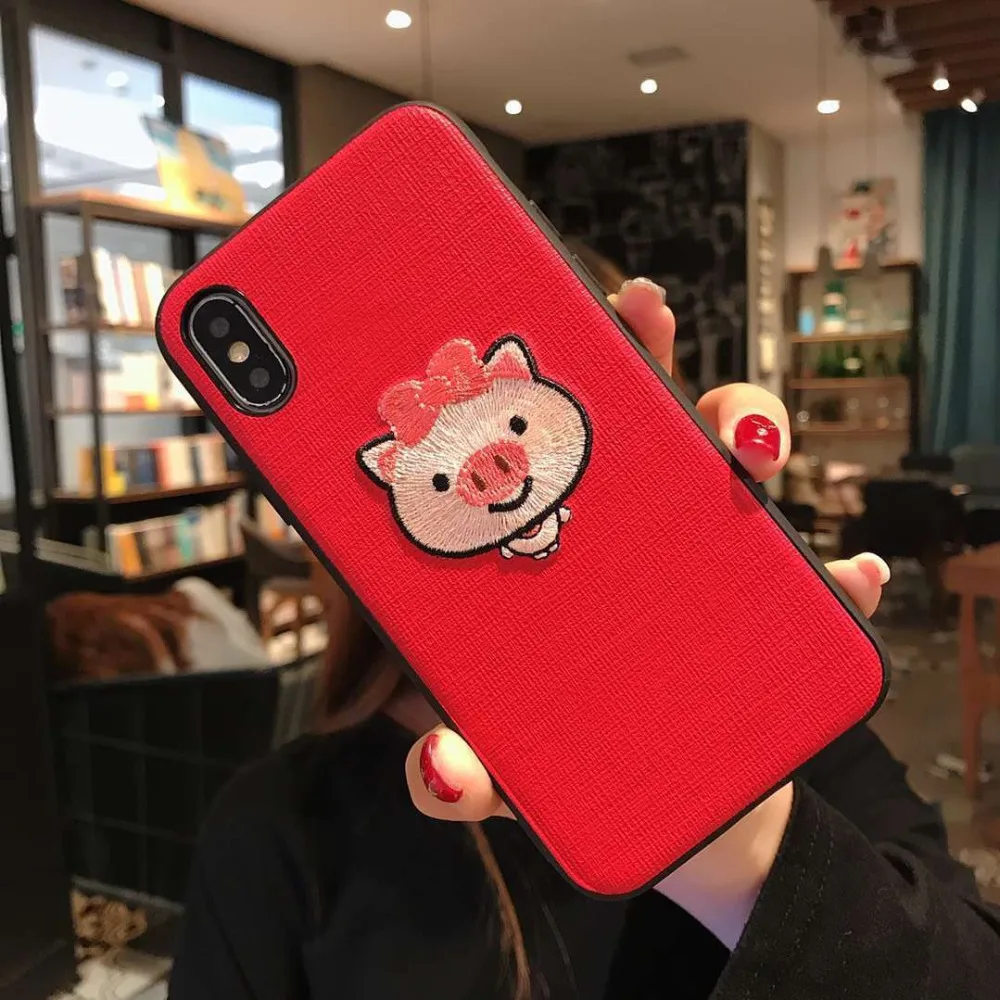 Чехол с рисунком свиньи для iphone X XR XS MAX чехол из ТПУ роскошный модный бренд 6 6s 7 8 Plus