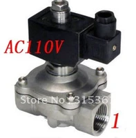 Free Shipping 5PCSLot 1 Normally Open Oil Acid Solenoid Valve VITON Stainless Steel AC110V