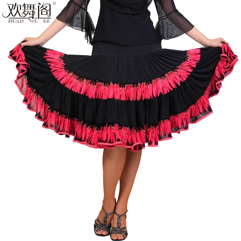Женская новая танцевальная юбка для взрослых бальных танцев Румба Женский