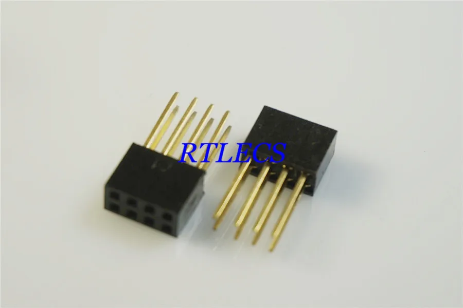 50 шт. 2 54 мм 0 100 &quotшаг 2x4 Pin 8 Положение ряда PCB Женский Заголовок через отверстие