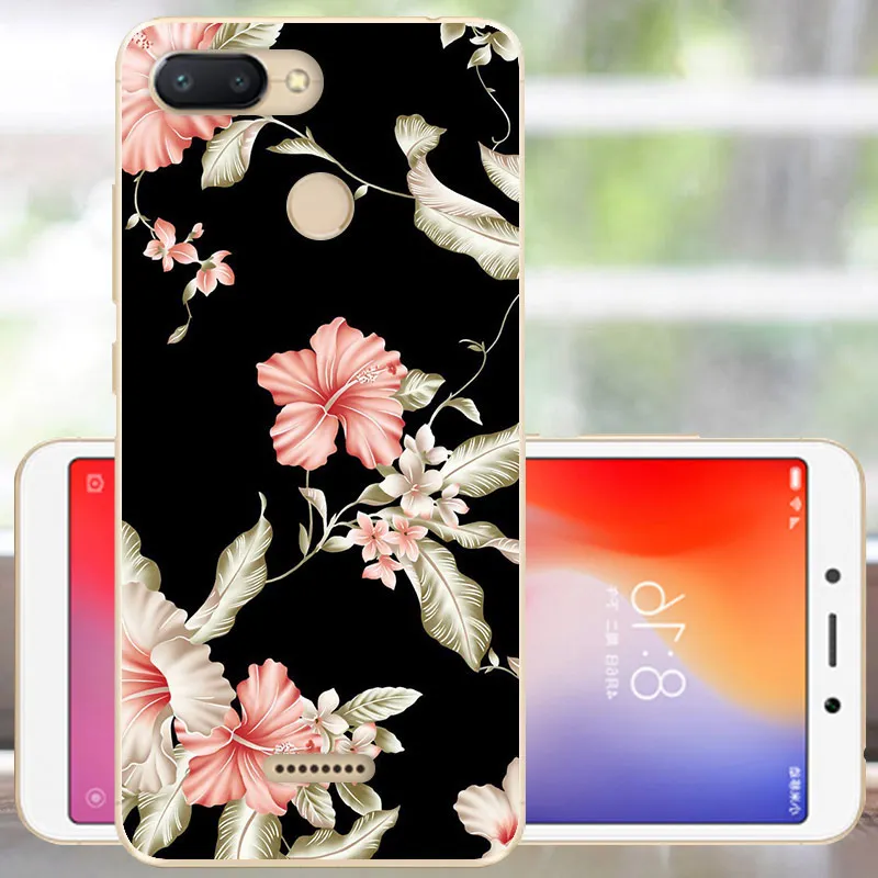 MJH Протектор Xiaomi Redmi 6 Чехол Мягкий силиконовый Redmi 6 бампер Модный чехол Xiomi Redmi 6 Чехол для телефона 5,45 с отверстием для пальца - Цвет: MJH