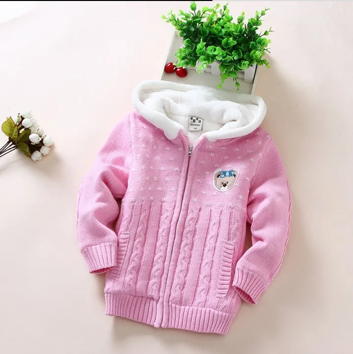 2018 осень зима девушки Носки с рисунком медведя из мультика свитер Детская куртка