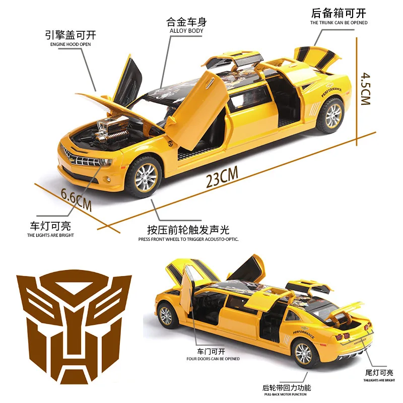 Модель автомобиля Chevrolet Bumblebee литая машинка из металлического сплава в масштабе