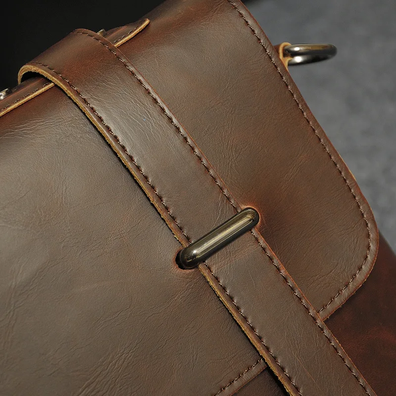 Сумка для мужчин кожаная мужская сумка портфель PU сумасшедшая лошадь мессенджер