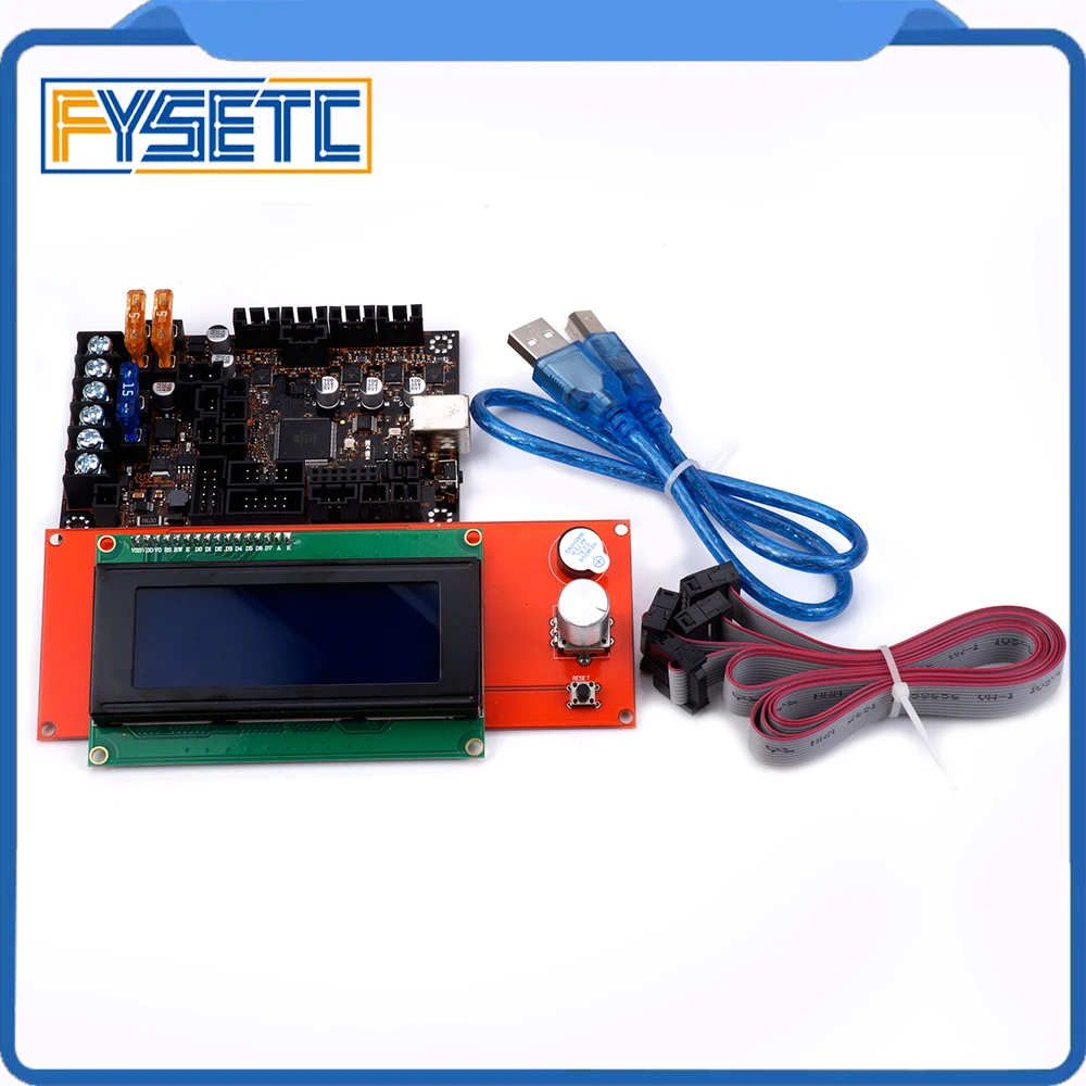2004 ЖК-дисплей+ EinsyRambo 1.1a материнская плата для Prusa i3 MK3 с 4 Trinamic TMC2130 управление 4 Mosfet переключаемые выходы