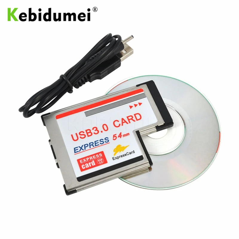 Адаптер kebidumei USB 3 0 PCI Express 5 Гбит/с два порта 54 мм слот PCMCIA USB3.0 внутренний конвертер