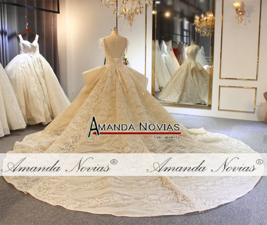 Роскошное Свадебное платье с длинным шлейфом Amanda Novias 100% как на фото | Свадьбы и
