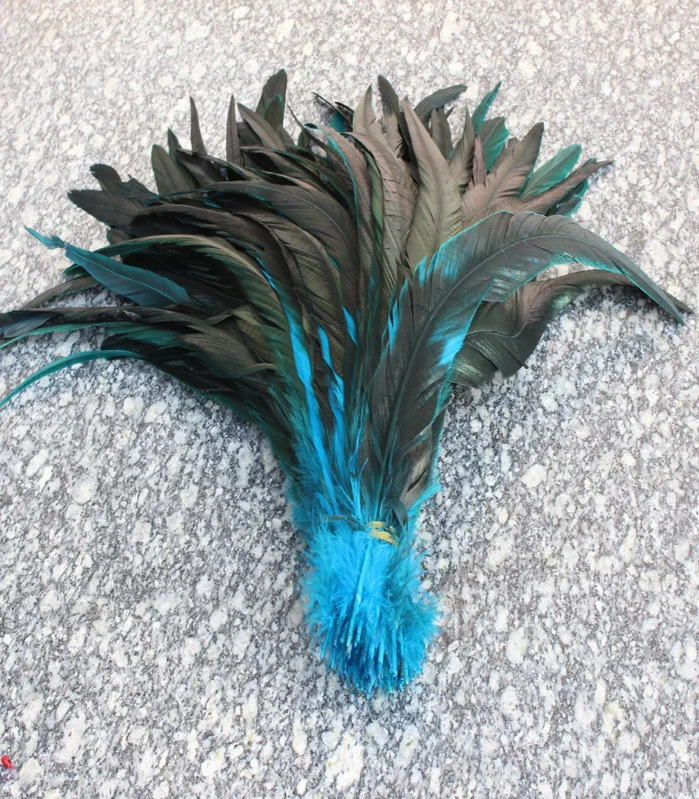 

Wholesale 100 PCS Lake blue natural rooster tail 30-35 cm / 12 to 14 inches