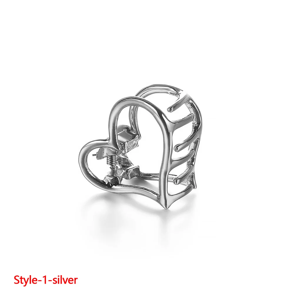 Silver 01 1 шт. Стильные Металлические в форме сердца женские заколки для волос простые женские элегантные шпильки заколка Инструменты для укладки волос аксессуары - Цвет: Silver 01