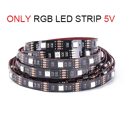 only led light strip DC 5 в USB Светодиодная лента 5050 водонепроницаемый RGB светодиодный светильник гибкий 50 см 1 м 2 м добавить 3 17 ключ пульт дистанционного управления для ТВ фоновый светильник ing - Испускаемый цвет: only led light strip