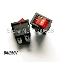 rocker switch kcd1 104 red 4 feet 2 files with light power switch 6a 250v
