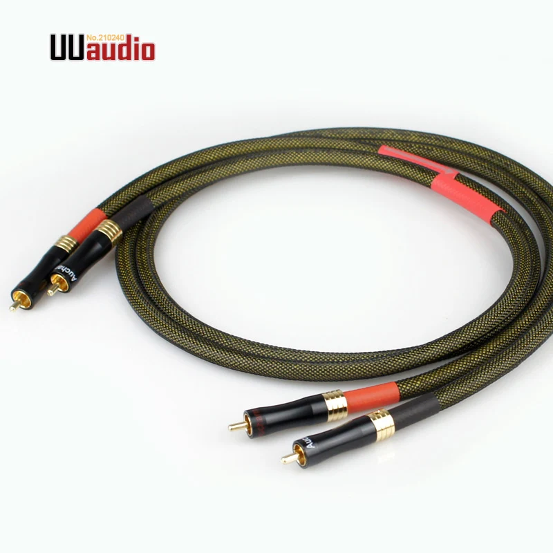 2 штуки пара HIFI RCA кабель 4N OFC Посеребренная медь к аудио сигнальный для DAC