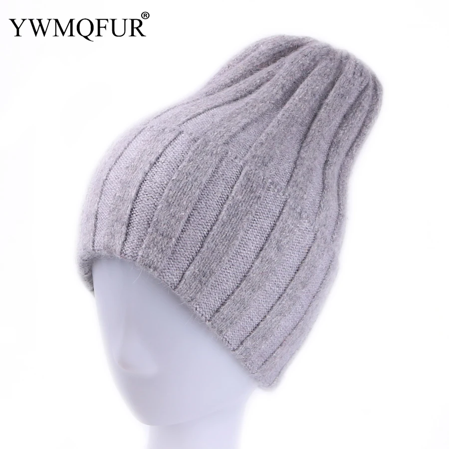 YWMQFUR модные зимние теплые вязаные шапки для женщин одноцветные женские Skullies из