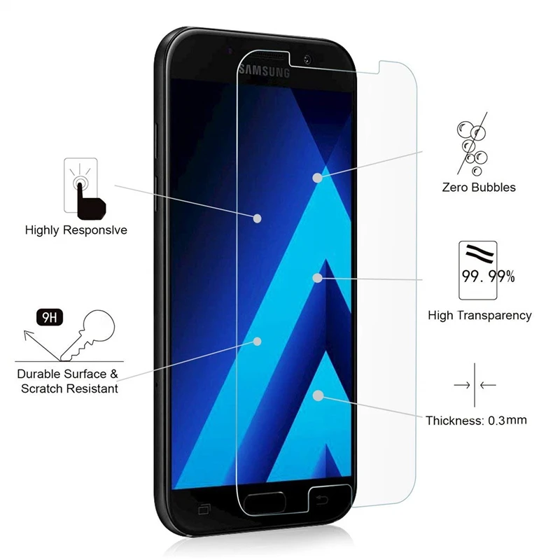 Tempered Glass for Samsung Galaxy A3 A5 J3 J5 2016 J7 2017 EU Screen Protector Foil | Мобильные телефоны и аксессуары