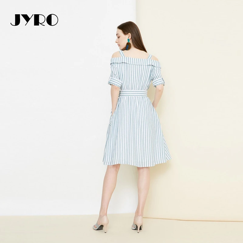 JYRO летнее платье 2018 новый корейский Высокая Талия был тонкий воротник Слинг без
