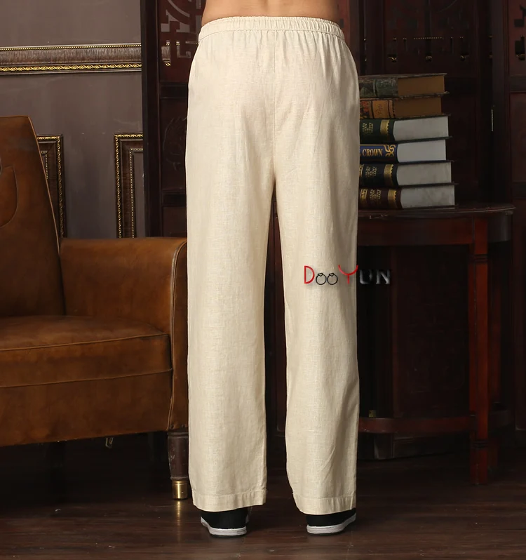 New Arrival Chinese Men's Kung Fu Trousers Cotton Linen Pant Tai Chi Pants Wu Shu Size M L XL XXL XXXL W36 |