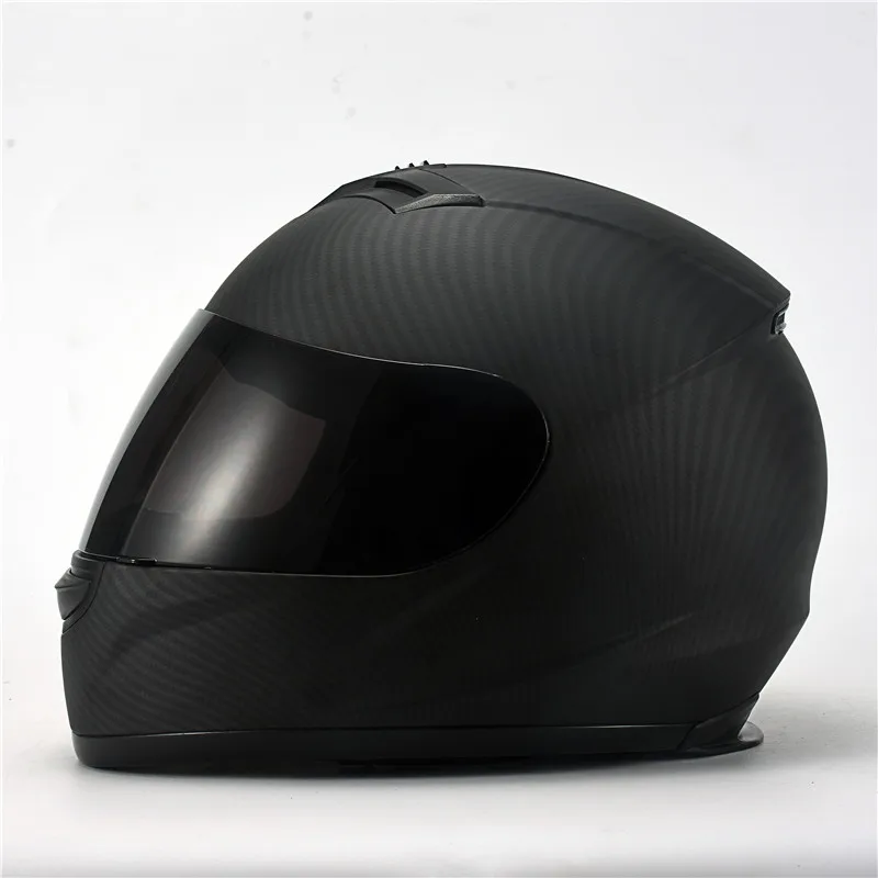 

Carbon Painting CE DOT Approved Full Face Motorbike Helmet Motorcycle Helmet - Matt Black XL (61-62cm)