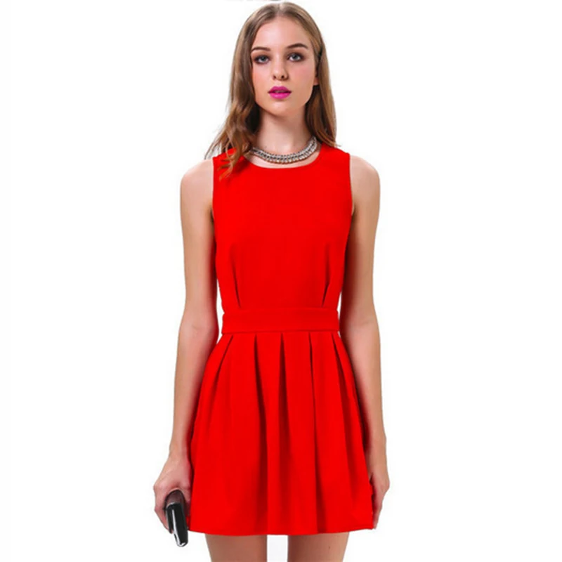 2018 летнее Новое повседневное женское платье трапециевидной формы с круглым