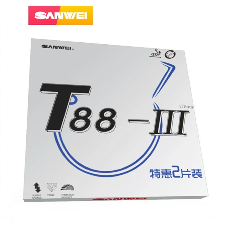 

2pcs SANWEI T88-3 Table tennis rubber Half sticky Loop with sponge pimples in ping pong rubber tenis de mesa