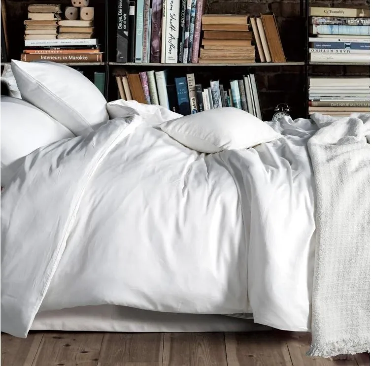 Роскошный комплект постельного белья из 100% египетского хлопка однотонный белый