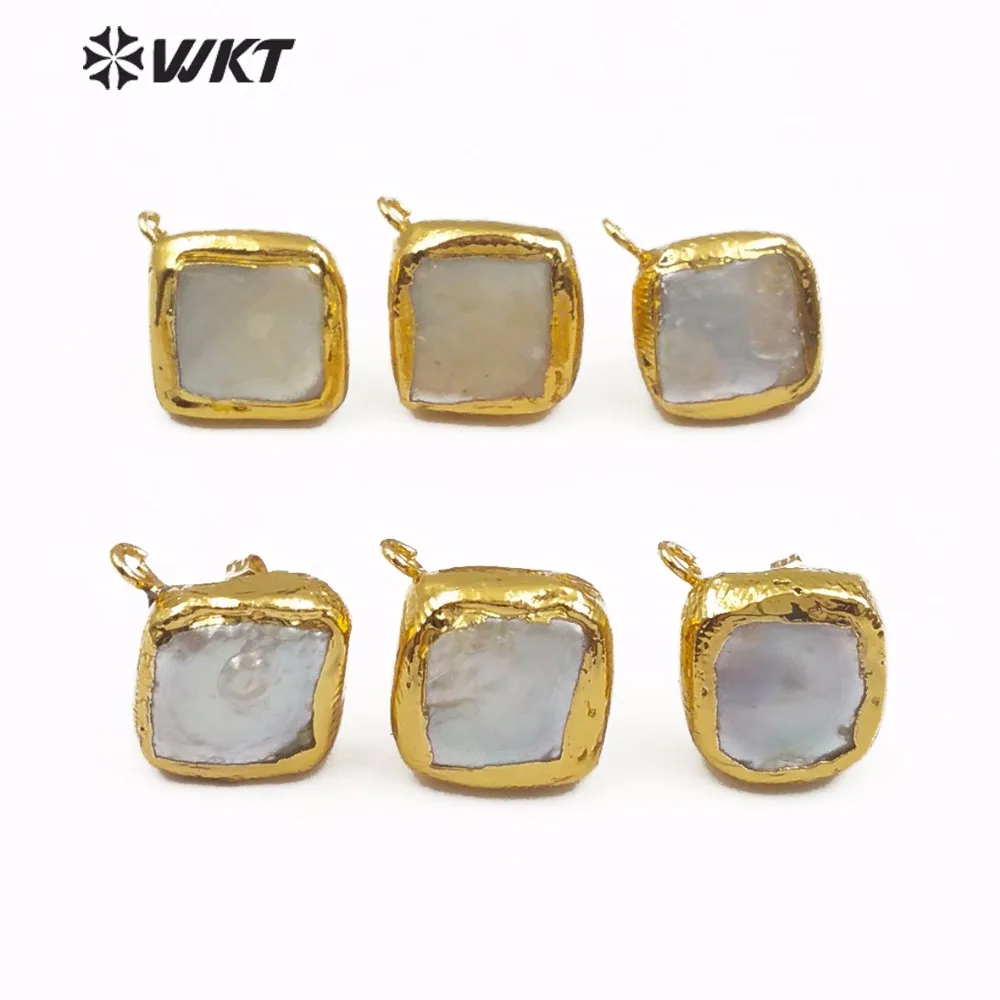 WKT WT JF302 Connector натуральные жемчужные золотые серьги соединительные