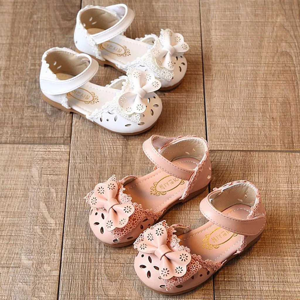 

2019 baby girls Toddler Infant Kids Baby Girls Elegant Bowknot Flower Princess Shoes Sandals
