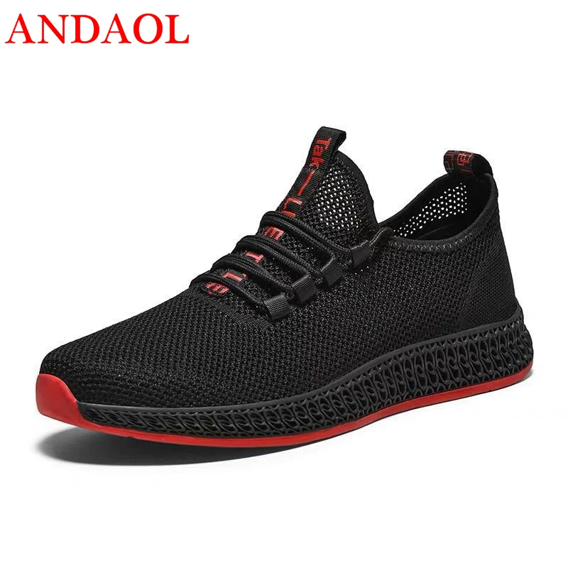 

ANDAOL Men's Casual Shoes Top quality Mesh Breathable Soft light Driving Sneakers Luxury Non-Slip Outdoor Trainers Skateboarding