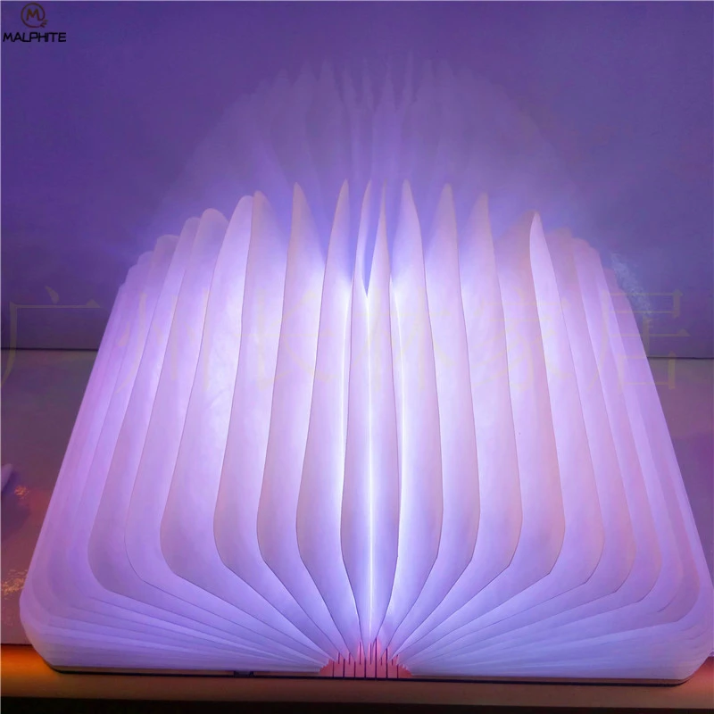 Складная деревянная лампа для книг светодиодный ночник с USB-зарядкой красочная