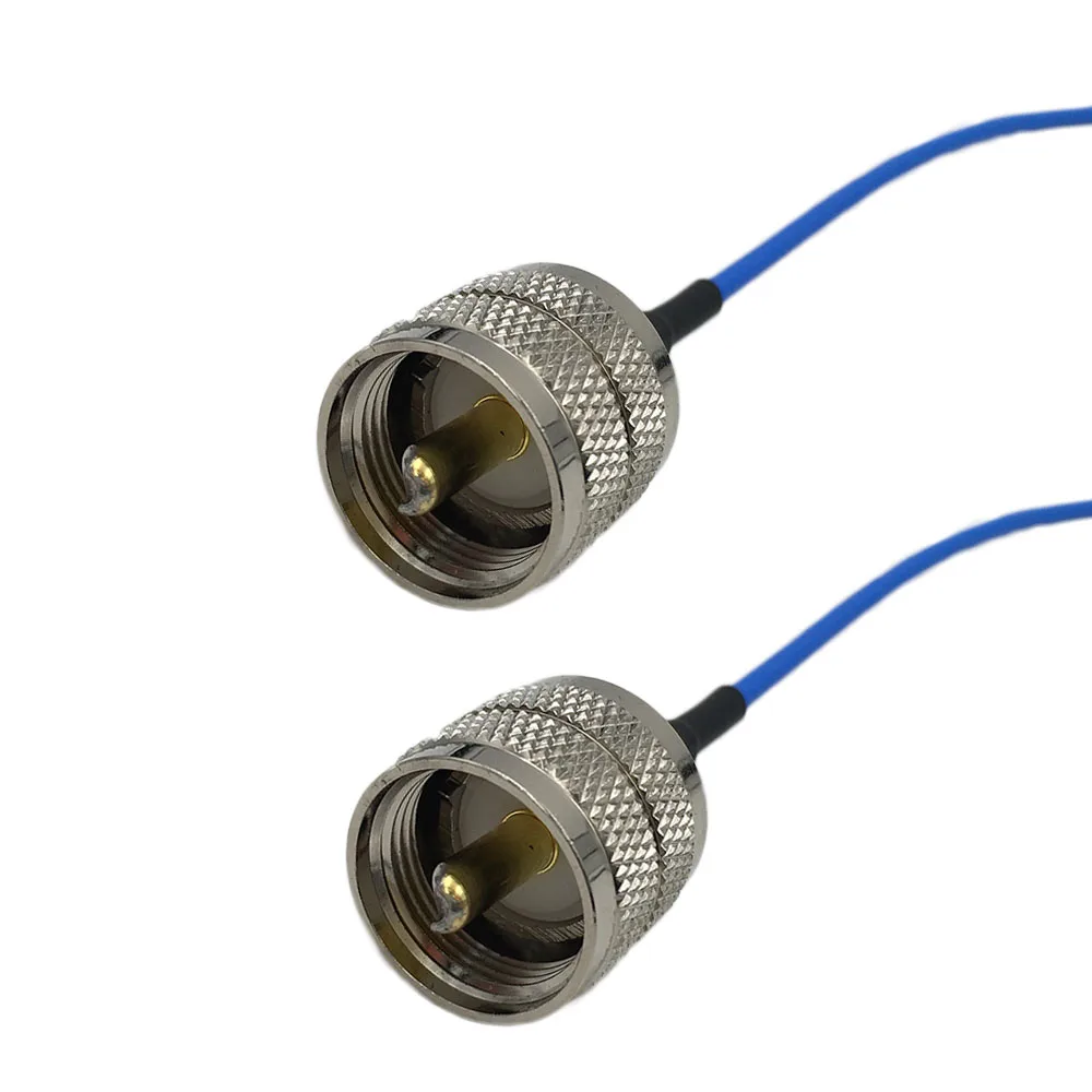 10 шт. UHF PL259 штекер к штекеру RF коаксиальный RG316 синий кабель отрезок обжимной