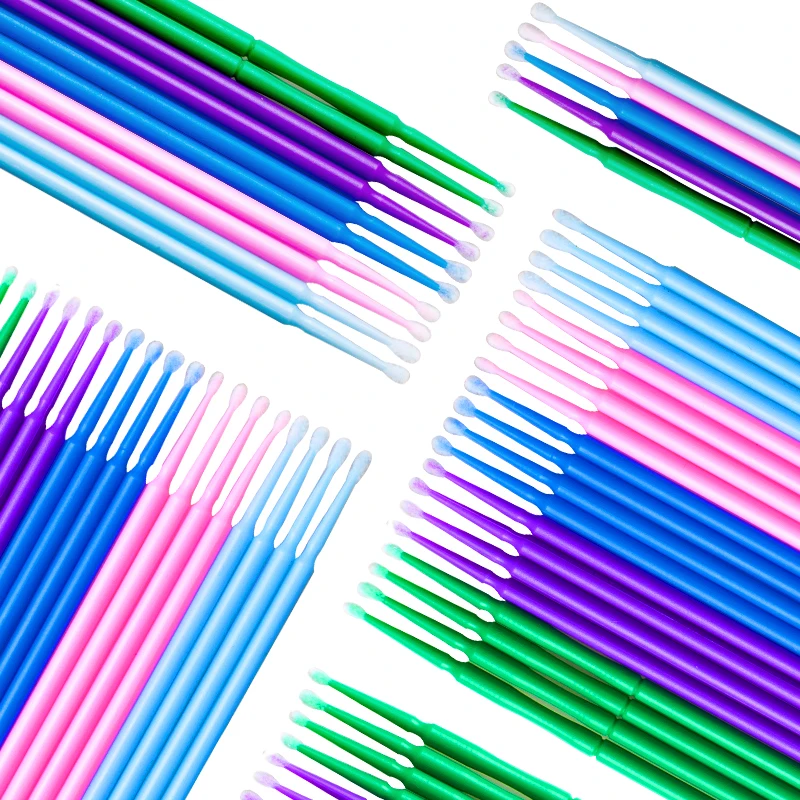 Zwellbe 100 шт./кор. одноразовые микрощетки ресниц индивидуальный ресниц Аппликаторы тушь удаления тампоном макияж инструменты