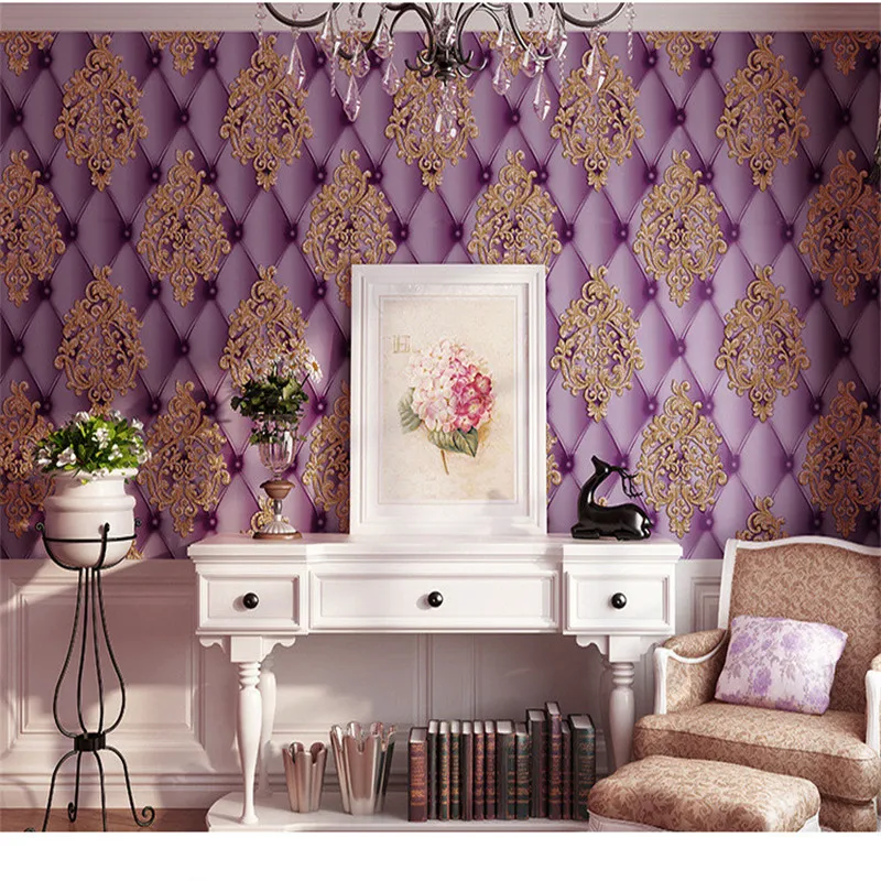 

Wallpaper Youman 3D European Imitation Soft Bag Leather Face Deerskin Non-woven Wallpaper 3D Embossed TV Background Wall Bedroom