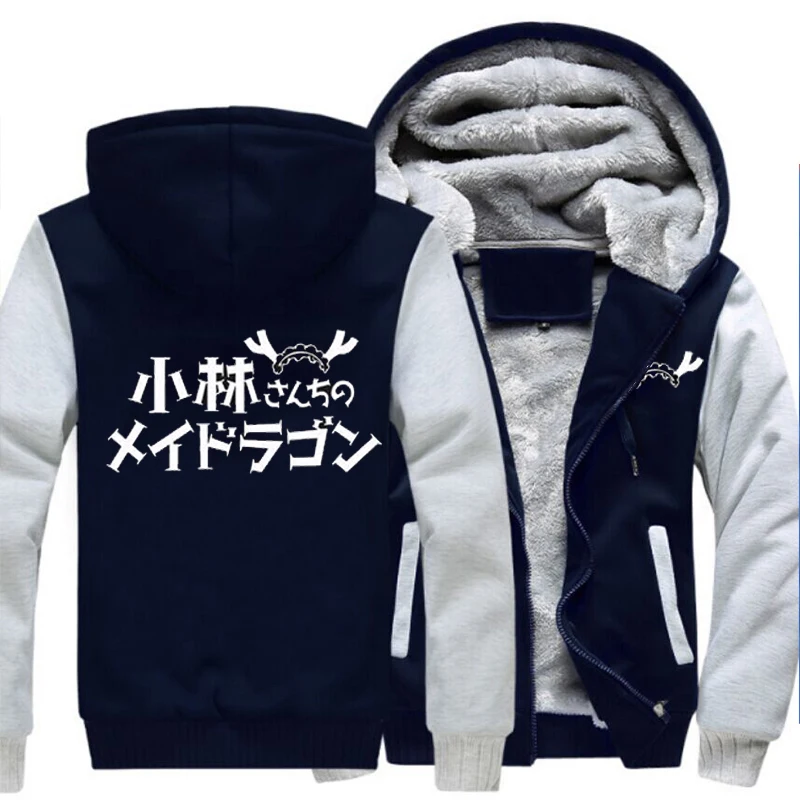 

USA Size Anime Miss Kobayashi's Dragon Maid Thicken Hoodie Zipper Coat Clothing Winter Outer Wear Unisex Hoodies & Sweatshirts