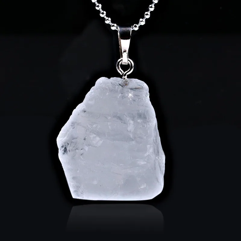 Healing Irregular White Yellow Purple Pink Quartz Pendant Natural Gem Stones Clear Crystal Necklaces Pendants necklace | Украшения и