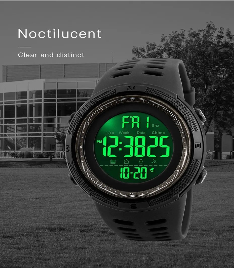 SKMEI Для мужчин спортивные часы Dual Time Часы Будильник обратного отсчета Montre homme 50 м Водонепроницаемый Relogio Masculino Relogio