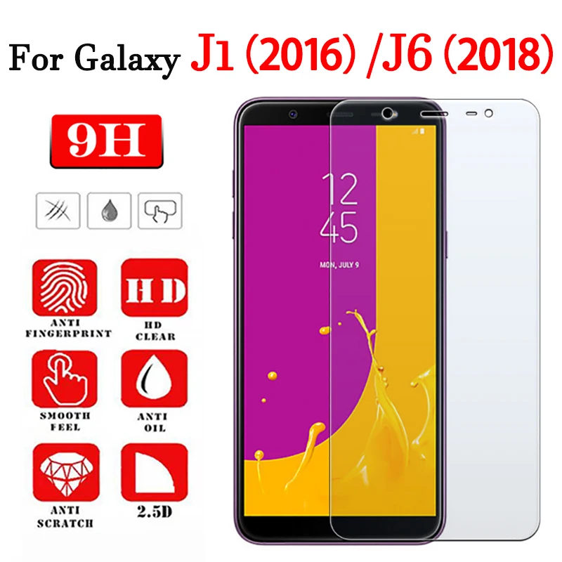 Защитное стекло для Samsung J6 2018 закаленное Galaxy J1 2016 защита экрана 2.5D Защитная пленка
