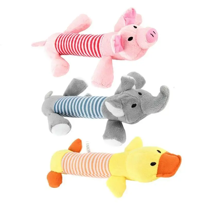 25 см собаки звук Игрушечные лошадки утка Свинья розовый слон серый Товары для