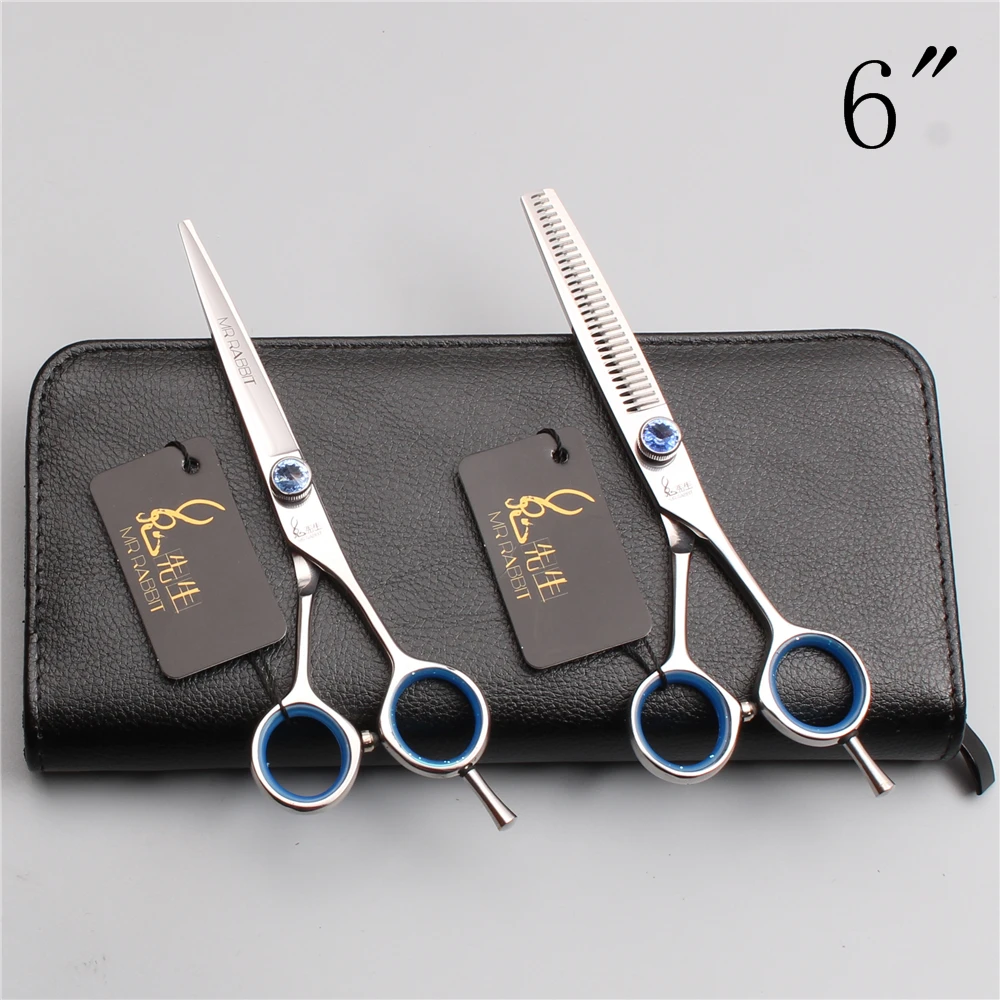 5.5&quot 6&quot JP 440C Mr Rabbit Scissors for a Hairstyle Cutting Shears Thinning Professional Hairdressing Kit M9012 | Красота и