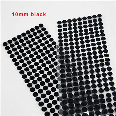 10mm Black 50 пар, крепкая самоклеящаяся лента-липучка, велкрос в горошек, крючок и петля, волшебная нейлоновая наклейка, швейный аксессуар «сделай сам» - Цвет: 10mm Black