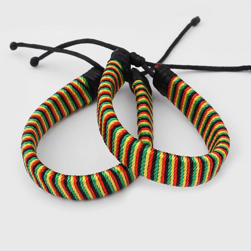 Браслет из шелкового шнура Rasta кожаный браслет с хлопковой обмоткой регулируемый