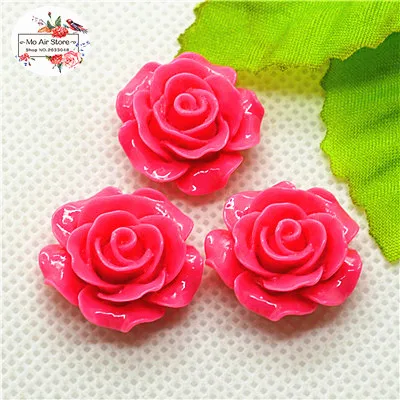 hot pink 50pcs 50 шт 20 мм смешанный цвет Камелия каучуковый кабошон с плоским основанием DIY украшения/телефон без отверстия - Цвет: hot pink 50pcs